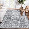 Garvee Boho Vintage Washable Area Rug 10x13 - Non Slip, Low Pile - 100% Polyester - Machine Washable, Durable - Indoor Living Room, Bedroom Accent