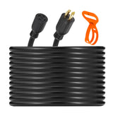 Garvee 30 Amp Generator Extension Cord 25FT Heavy Duty 10AWG/4C Secure Twist Lock Durable PVC Jacket ETL Listed Camping & Outdoor Use - Black
