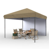 Garvee 10'x10' Pop-Up Canopy Tent - Heavy Duty Commercial Instant Shelter with 4 Sidewalls, One-Person Setup, Outdoor Canopy Tent, Brown - Brown