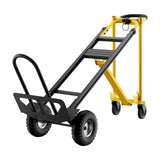 Garvee 3-in-1 Heavy Duty Convertible Hand Truck Dolly Cart, 800 lbs Capacity, Foldable, Durable Steel, Multi-Functional, Yellow+Black, for Moving & Travel - Yellow+Black