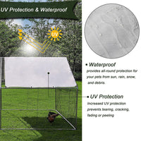 Garvee Chicken Coop Large Metal Chicken House,Walk-in Poultry Cage Chicken Run Pen Dog Kennel Duck House with Waterproof and Anti-Ultraviolet Cover (XL(10' L x 20' W x 6.56' H))