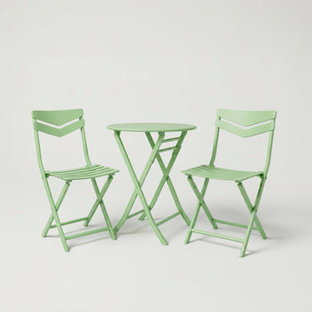 Garvee Outdoor Folding Bistro Set, Compact Patio Furniture Set for Balcony, Garden, and Deck,Green