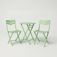 Garvee Outdoor Folding Bistro Set, Compact Patio Furniture Set for Balcony, Garden, and Deck,Green