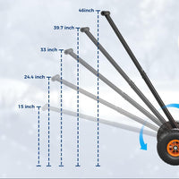 Garvee 29"W X 19.68"H Snow Pusher Shovel with Wheels,Heavy Duty Steel Snow Shovel with Wheels,Angled Blade Efficient Snow Removal With5-Position Angled Blade & Adjustable Handle for Doorway, Sidewalk