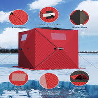 Garvee Pop-up Ice Fishing Tent for 2 Persons, Insulated & Waterproof, Sturdy Frame & Quick Setup, 210D Oxford Fabric, Windproof & Snowproof, Includes Carry Bag & Anchors, Outdoor Ice Fishing