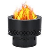 Garvee 16 Inch Smokeless Fire Pit, Wood Burning Outdoor Fireplace with Removable Ash Pan & Dust Bag - Ideal for Patio BBQ, Bonfire, Camping