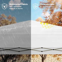 Garvee 10x10 ft Pop Up Canopy Tent - Height Adjustable Outdoor Pavilion - Portable Folding Gazebo with Carrying Bag, Easy Setup - Perfect for Parties, Garden, Camping, Beach & Outdoor Events - White