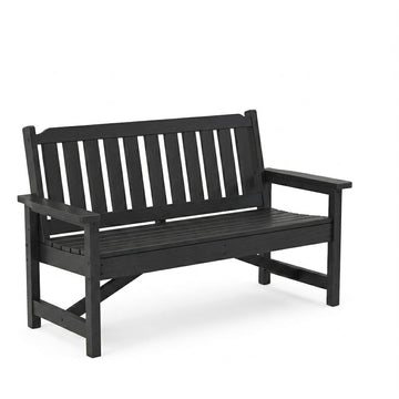 Garvee 52" HDPE Outdoor Patio Bench, Heavy Duty 2-Person Garden Bench with Backrest, 600 lb Capacity Weatherproof Poly Lumber Seating, Gray