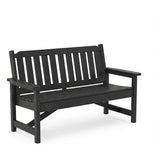 Garvee 52" HDPE Outdoor Patio Bench, Heavy Duty 2-Person Garden Bench with Backrest, 600 lb Capacity Weatherproof Poly Lumber Seating, Gray - Gray