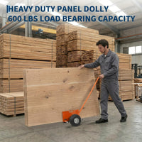 Garvee Panel Dolly Heavy Duty Drywall Cart 660 Lbs Capacity Reinforced Alloy Steel Frame 10" Rubber Wheels Extended Handle Adjustable Clamp for Construction Sites