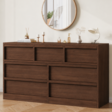 Garvee 7 Drawers Dresser for Bedroom, Wide Antique Chest of Drawers with Large Storage, Wooden Dresser Organizer