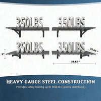 Garvee Garage Wall Shelving 1400lbs Capacity Heavy Duty Steel Adjustable Brackets Open-Grid Design Black for Garage Storage