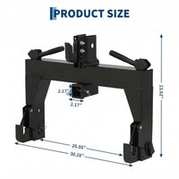 Garvee 3-Point Quick Hitch for Category 1 Tractors, 3000 LBS Lift, Heavy-Duty Steel, Easy Install, Includes 2 Receivers, Black, Agricultural Use