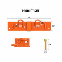 Garvee Mountable Retaining Hooks with D-Rings and 2-Inch Receiver for Compact Tractor, Durable Steel, Orange Finish
