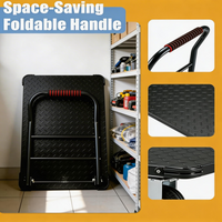 Garvee Heavy Duty Platform Truck Cart 1800LBS Capacity Foldable Handle Steel Flatbed Dolly with 6" Swivel Wheels and Brakes for Warehouse and Shipping