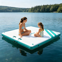 Garvee 6x5ft Inflatable Floating Dock - 800 lbs Capacity Marine-Grade PVC Party Mat for 3-5 People, Non-Slip Floating Platform for Lakes, Pools & Boats