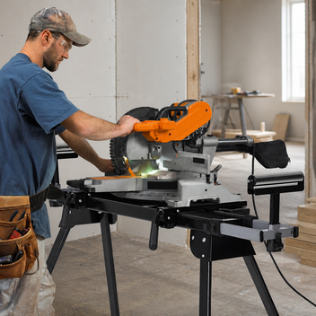 Garvee 440Lbs Portable Miter Saw Stand, Folding Universal Saw Stand, 76-4/5'' Adjustable Stainless Steel Table, Compatible with Most Table Saws