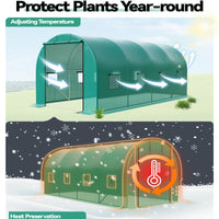 Garvee 15'x6.5'x6.5' Walk-In Greenhouse Plant Green House Kit with Roll-Up Doors