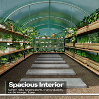 Garvee 15'x6.5'x6.5' Walk-In Greenhouse Plant Green House Kit with Roll-Up Doors