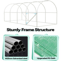 Garvee 15'x6.5'x6.5' Walk-In Greenhouse Plant Green House Kit with Roll-Up Doors