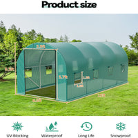 Garvee 15'x6.5'x6.5' Walk-In Greenhouse Plant Green House Kit with Roll-Up Doors