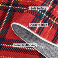 Garvee Christmas Washable Area Rug Xmas Buffalo Plaid Area Rugs Holiday Decorative Gingham Check Floor Cover Non-Slip Stain Resistant Accent Rug Farmhouse Dining Bedroom Decor, Red, 4' x 6'