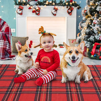 Garvee Christmas Door Mat 2x3 Washable Plaid Area Rug Xmas Doormat Non Slip Kitchen Rugs Bath Mat Low Pile Entryway Rug Home Decor Soft Stain Resistant Carpet for Laundry Entance Plaid|Red 2'x3'