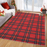 Garvee Christmas Area Rug 5x7 Feet Xmas Buffalo Plaid Machine Washable Carpet Rug Holiday Decorative Gingham Check Floor Cover Non Slip Stain Resistant Accent Rug for Living Room Decor, Red