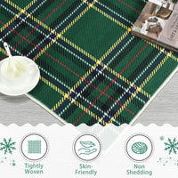Garvee Christmas Runner Rug 2x8 Hallway Runners Washable Plaid Rug Xmas Decor Non Slip Kitchen Rugs Bath Mat Grid Low Pile Entryway Rug Stain Resistant Carpet for Laundry Entance Plaid|Green 2'x8'
