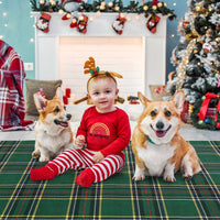 Garvee Christmas Runner Rug 2x6 Washable Plaid Area Rug Xmas Decor Non Slip Kitchen Rugs Bath Mat Buffalo Low Pile Entryway Rug Soft Stain Resistant Carpet for Laundry Entance Plaid|Green 2'x6'