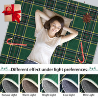 Garvee Christmas Door Mat 2x3 Washable Plaid Area Rug Xmas Doormat Non Slip Kitchen Rugs Bath Mat Low Pile Entryway Rug Home Decor Soft Stain Resistant Carpet for Laundry Entance Plaid|Green 2'x3'