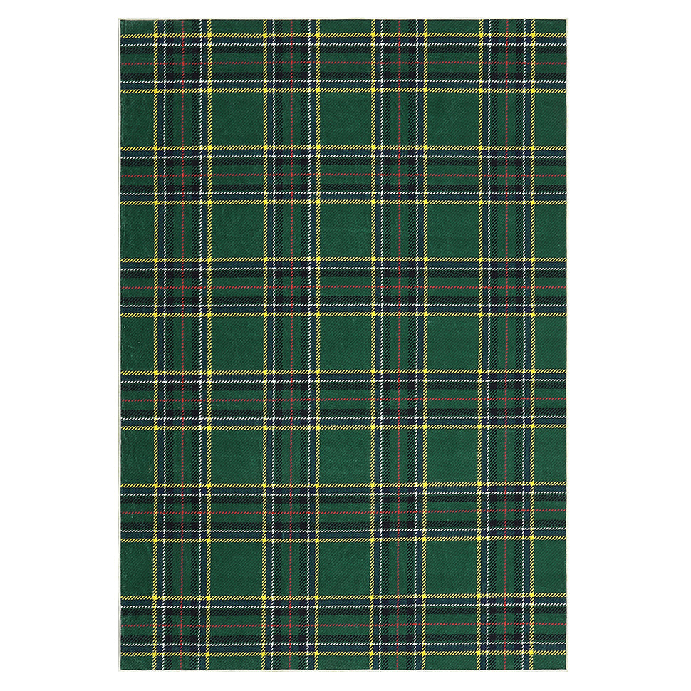 Garvee Christmas Area Rug 5x7 Feet Xmas Buffalo Plaid Machine Washable Carpet Rug Holiday Decorative Gingham Check Floor Cover Non Slip Stain Resistant Accent Rug for Living Room Decor, Green