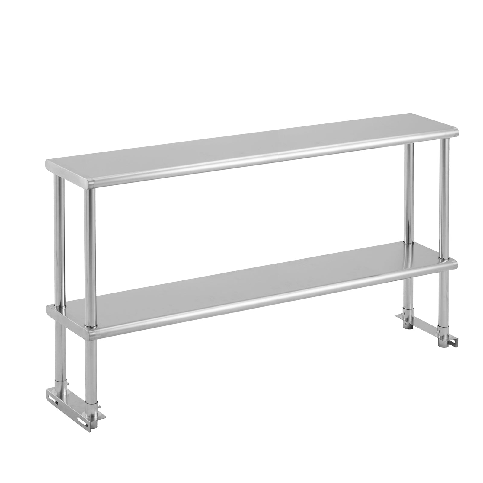Garvee 60x12x32 Inch Adjustable Shelf - Stainless Steel Double Overshelf 350LB Capacity for Commercial Kitchen & Workshop, Silver