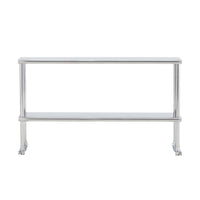 Garvee 60x12x32 Inch Adjustable Shelf - Stainless Steel Double Overshelf 350LB Capacity for Commercial Kitchen & Workshop, Silver