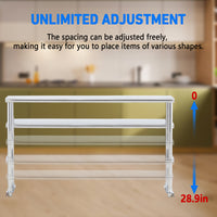 Garvee 60x12x32 Inch Adjustable Shelf - Stainless Steel Double Overshelf 350LB Capacity for Commercial Kitchen & Workshop, Silver