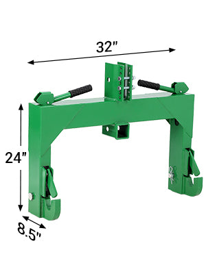 Garvee Upgraded 3-Point Quick Hitch Adapter, Fits Category 1 & 2 Tractors, 3000 lbs Capacity, 2" Receiver, 28" Lower Arm Width, 15-18" Adjustment