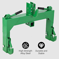 Garvee Upgraded 3-Point Quick Hitch Adapter, Fits Category 1 & 2 Tractors, 3000 lbs Capacity, 2" Receiver, 28" Lower Arm Width, 15-18" Adjustment