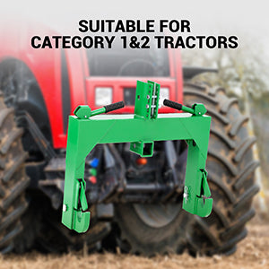Garvee Upgraded 3-Point Quick Hitch Adapter, Fits Category 1 & 2 Tractors, 3000 lbs Capacity, 2" Receiver, 28" Lower Arm Width, 15-18" Adjustment