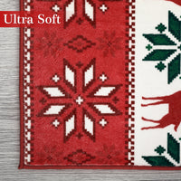 Garvee Christmas Area Rug 10x13 Farmhouse Non Slip Stain Resistant Soft Low Pile Red & Green Holiday Decor for Living Room Bedroom Kitchen