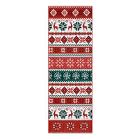 Garvee Christmas Area Rug 2x10 Farmhouse Non Slip Stain Resistant Soft Low Pile Red & Green Holiday Decor for Living Room Bedroom Kitchen