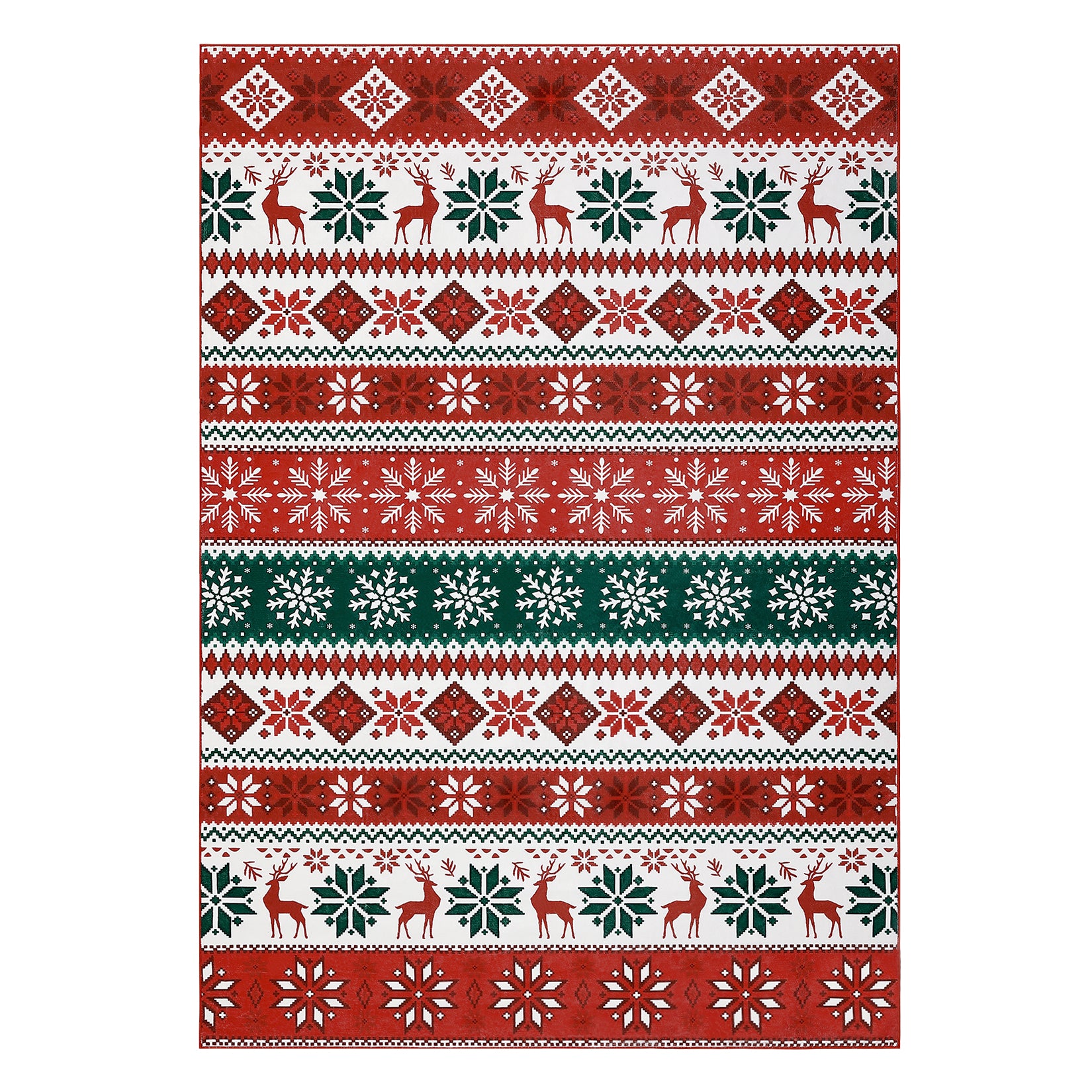 Garvee Christmas Area Rug 10x13 Farmhouse Non Slip Stain Resistant Soft Low Pile Red & Green Holiday Decor for Living Room Bedroom Kitchen