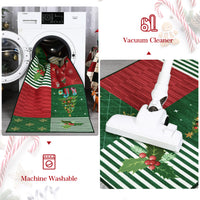 Garvee Washable Area Rug 8x10 Rug Christmas Rug Non Slip Living Room Rug Santa Claus Soft Large Area Rug for Bedroom Low Pile Stain Resistant Carpet for Nursery Office Plaid Patchwork 8'x10'