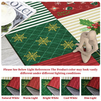 Garvee Christmas Door Mat 2x3 Mat Xmas Bath Mat Non-Slip Kithcen Rug Washable Entryway Rug Small Rug with Deer Santa Claus Carpet Winter Doormats for Laundry Bedside 2'x3' Plaid Patchwork