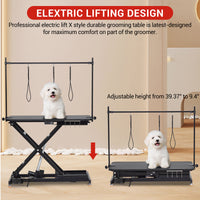 Garvee 47" Heavy Duty Electric Lift Grooming Table for Large Dogs/Cats, Black