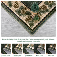 Garvee Washable Area Rug 4x6 Rug for Living Room Christmas Rug Green Plaid Rug Non Slip Entryway Rug Grid Soft Accent Rug for Bedroom Low Pile Stain Resistant Carpet for Office Plaid|Green 4'x6'
