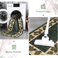 Garvee Washable Area Rug 4x6 Rug for Living Room Christmas Rug Green Plaid Rug Non Slip Entryway Rug Grid Soft Accent Rug for Bedroom Low Pile Stain Resistant Carpet for Office Plaid|Green 4'x6'