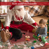 Garvee Washable Area Rug 5x7 Rug Red Plaid Rug Xmas Decor Non Slip Entryway Rug Grid Living Room Rug Soft Accent Rug for Bedroom Low Pile Stain Resistant Carpet for Nursery Office