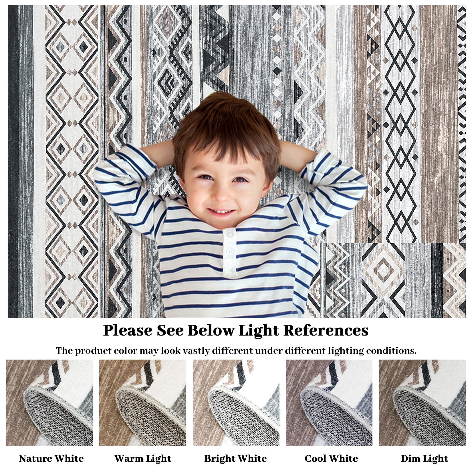 Garvee 2x6 Hallway Runner Rugs Washable Rug Tribal Farmhouse Neutral Rug Geometric Rug Low Pile Non-Slip Soft Rug for Entryway Bedroom Laundry Room Indoor Rug Grey