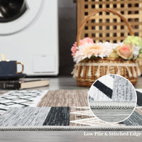 Garvee 10x13 Area Rug for Living Room Washable Rug Tribal Farmhouse Neutral Rug Geometric Rug Soft Non-Slip Low Pile Stain Resistant Rug for Dining Room Bedroom Grey/Black