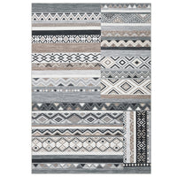 Garvee 10x13 Area Rug for Living Room Washable Rug Tribal Farmhouse Neutral Rug Geometric Rug Soft Non-Slip Low Pile Stain Resistant Rug for Dining Room Bedroom Grey/Black